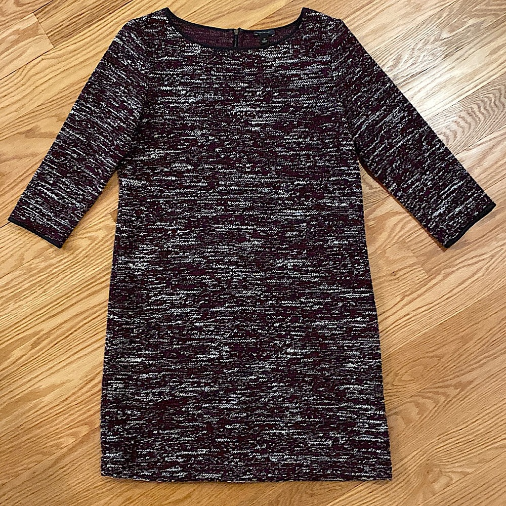 Ann Taylor Burgundy Tweed Dress Med